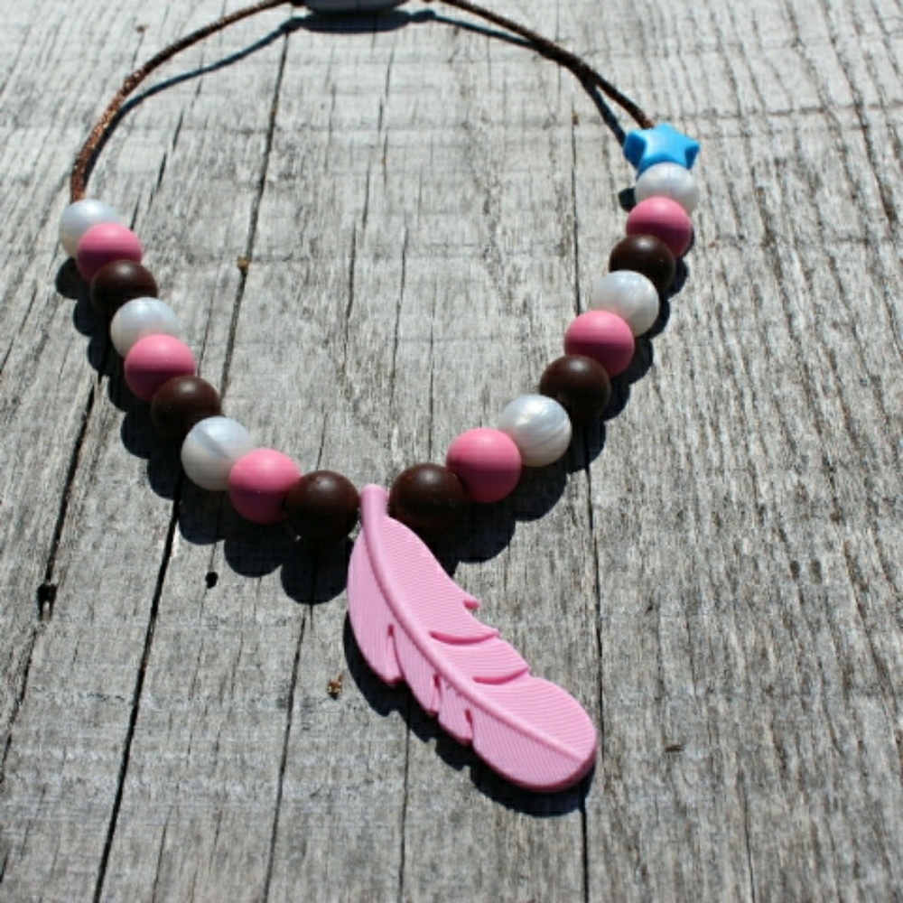 Toddler Feather Teething Necklace